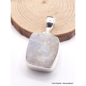 Pendentif carré en Pierre de lune bleue brute Pendentifs pierres naturelles AW23