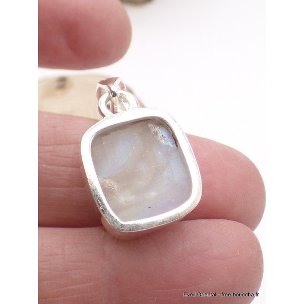 Pendentif carré en Pierre de lune bleue brute Pendentifs pierres naturelles AW23