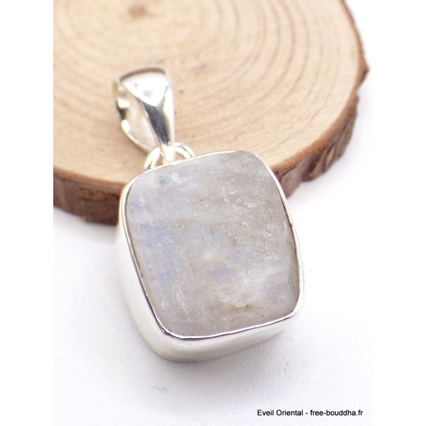 Pendentif carré en Pierre de lune bleue brute Pendentifs pierres naturelles AW23