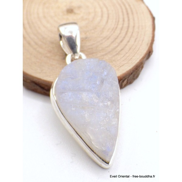 Pendentif en Pierre de lune bleue brute forme goutte Pendentifs pierres naturelles AW23.1