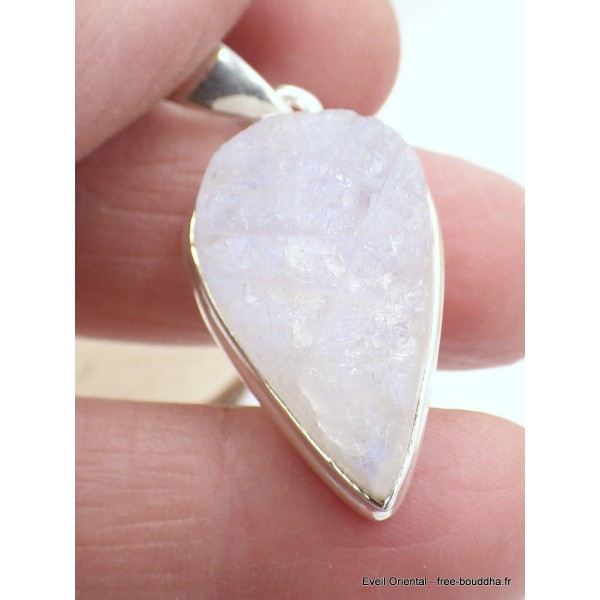 Pendentif en Pierre de lune bleue brute forme goutte Pendentifs pierres naturelles AW23.1