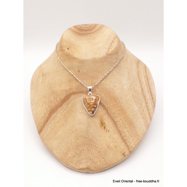 Pendentif Jaspe Faon triangulaire Pendentifs pierres naturelles AW26