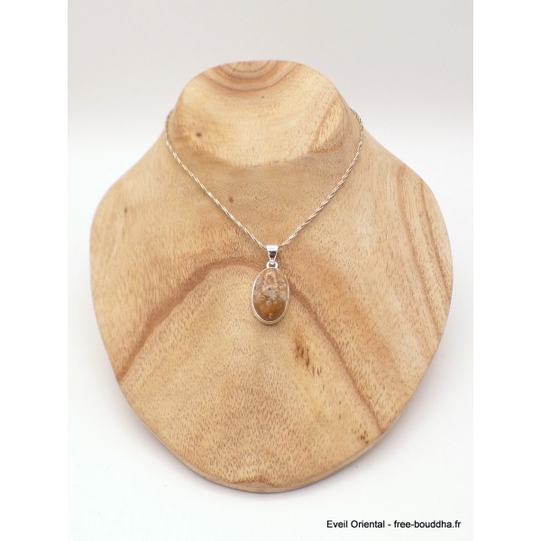 Pendentif Jaspe Faon oval Pendentifs pierres naturelles AW26.1
