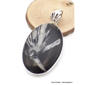 Gros Pendentif argent Chrysanthème - Pendentifs pierres naturelles