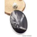 Gros Pendentif argent Chrysanthème - Pendentifs pierres naturelles