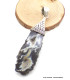 Pendentif Agate géode blanche et noire Pendentifs pierres naturelles LW41
