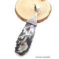 Pendentif Agate géode blanche et noire Pendentifs pierres naturelles LW41