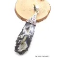 Pendentif Agate géode blanche et noire - Pendentifs pierres naturelles