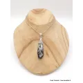 Pendentif Agate géode blanche et noire - Pendentifs pierres naturelles