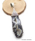 Pendentif Agate géode blanche et noire Pendentifs pierres naturelles LW41