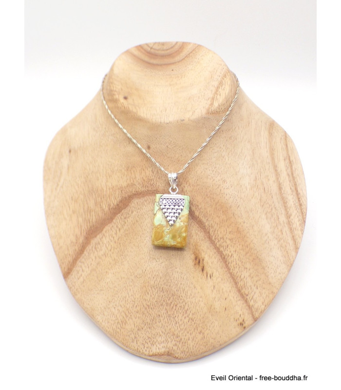 Pendentif en Variscite australienne motif grappe Bijoux en Variscite AB37