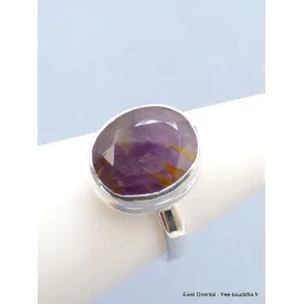 Bague en Cacochynite Super Seven facettée taille 56 - Bagues pierres naturelles