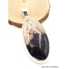 Grand Pendentif Bois pétrifié oval allongé Pendentifs pierres naturelles AW34.1