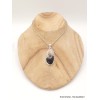 Grand Pendentif Bois pétrifié oval allongé Pendentifs pierres naturelles AW34.1