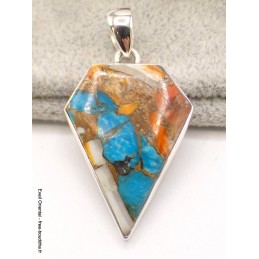 Pendentif Turquoise Spiny Oyster losange Bijoux en Turquoise Spiny Oyster AW36.1