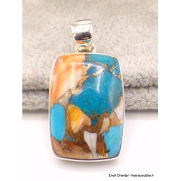 Pendentif Turquoise Spiny Oyster rectangulaire Bijoux en Turquoise Spiny Oyster AW36.2