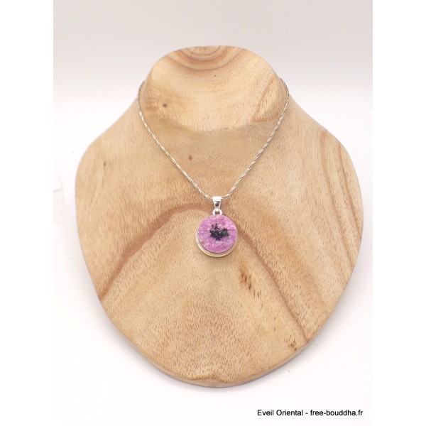Pendentif Oxyde de Cobalt rond Pendentifs pierres naturelles AW37