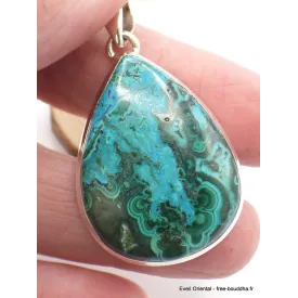 Pendentif Malachite Chrysocolle forme goutte - Pendentifs pierres naturelles