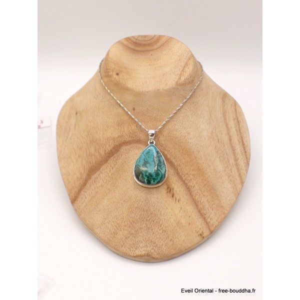 Pendentif Malachite Chrysocolle forme goutte Pendentifs pierres naturelles AW38.1