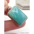 Pendentif Amazonite du Pérou style vintage Bijoux en Amazonite aw43