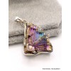 Pendentif Quartz Bismuth réticulé laboratoire Pendentifs pierres naturelles AW53