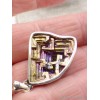 Pendentif Quartz Bismuth réticulé laboratoire Pendentifs pierres naturelles AW53