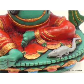 Statuette tibetaine Ganesh peinte à la main 21 cm - Statuettes bouddhistes tibétaines artisanales