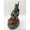 Statuette tibetaine Ganesh peinte à la main 21 cm - Statuettes bouddhistes tibétaines artisanales