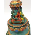 Statuette bouddhiste Stupa tibétain 4 Buddhas 15 cm - Statuettes bouddhistes tibétaines artisanales