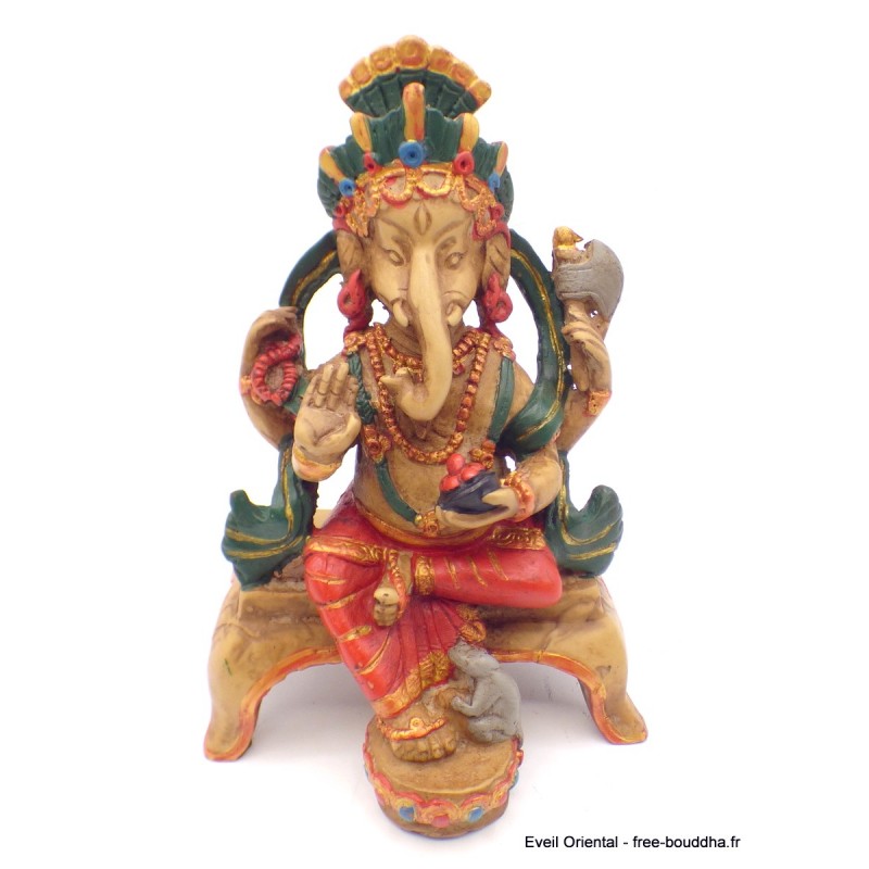 Statuette Ganesh rouge assis Statuettes Bouddhistes STAGAN3