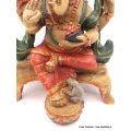 Statuette bouddhiste Dieu Ganesh rouge assis - Statuettes bouddhistes tibétaines artisanales