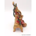 Statuette bouddhiste Dieu Ganesh rouge assis - Statuettes bouddhistes tibétaines artisanales