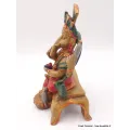 Statuette bouddhiste Dieu Ganesh rouge assis - Statuettes bouddhistes tibétaines artisanales