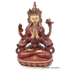 Statuette bouddhiste divinité Chenrezi 20 cm - Statuettes bouddhistes tibétaines artisanales