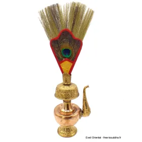 Bhumpa tibétain en cuivre avec plume 19 cm - Objets rituels bouddhistes