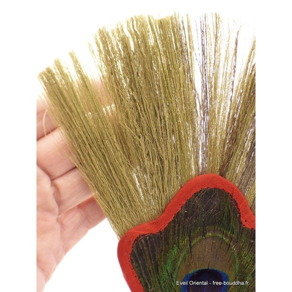 Bhumpa tibétain en cuivre avec plume 19 cm Objets rituels bouddhistes BHUM2