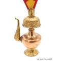 Bhumpa tibétain en cuivre avec plume 19 cm Objets rituels bouddhistes BHUM2