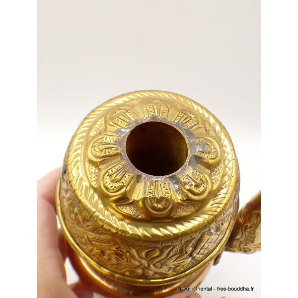 Bhumpa tibétain en cuivre avec plume 19 cm Objets rituels bouddhistes BHUM2