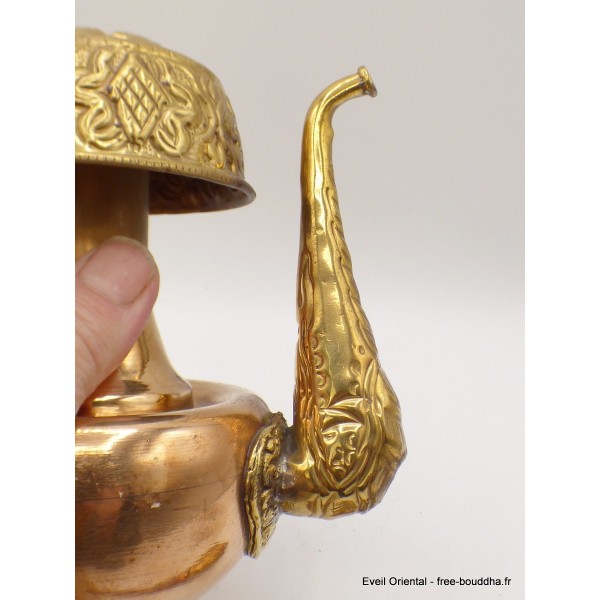 Bhumpa tibétain en cuivre avec plume 19 cm Objets rituels bouddhistes BHUM2