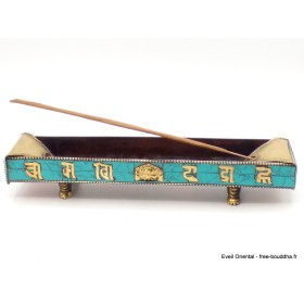 Porte encens tibétain cuivre et turquoise-ee Brûleurs et porte-encens NPE1