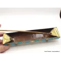 Porte encens tibétain cuivre et turquoise, mantra de Chenrezi - Porte-encens tibétains