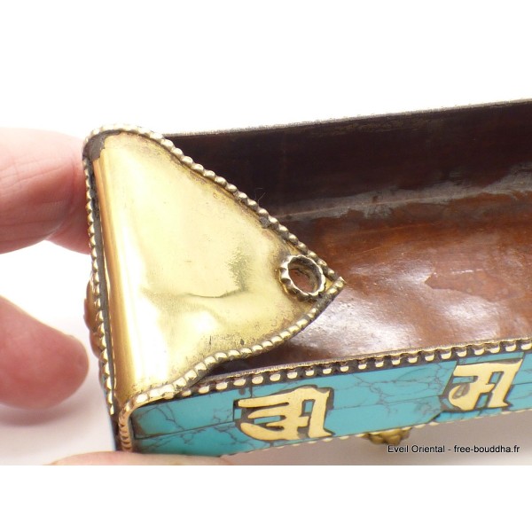 Porte encens tibétain cuivre et turquoise-ee Brûleurs et porte-encens NPE1