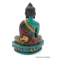 Statuette tibétaine Bouddha en méditation résine verte - Statuettes bouddhistes tibétaines artisanales