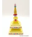 Stupa tibétain en bois peint à la main - Objets rituels bouddhistes