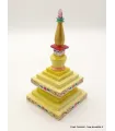 Stupa tibétain en bois peint à la main - Objets rituels bouddhistes