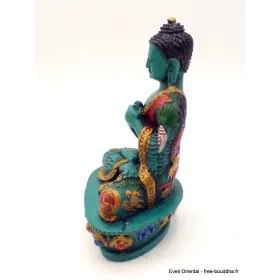 Statuette tibetaine Bouddha en méditation peint à la main - Statuettes bouddhistes tibétaines artisanales