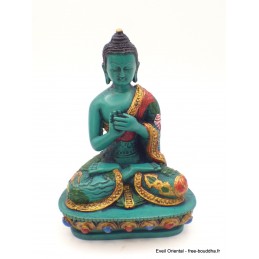 Statuette Bouddha en méditation peint à la main Objets rituels bouddhistes BV2