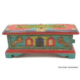 Exclusif brûleur d'encens bouddhiste serti de pierres Encens tibétains, accessoires BEPN1