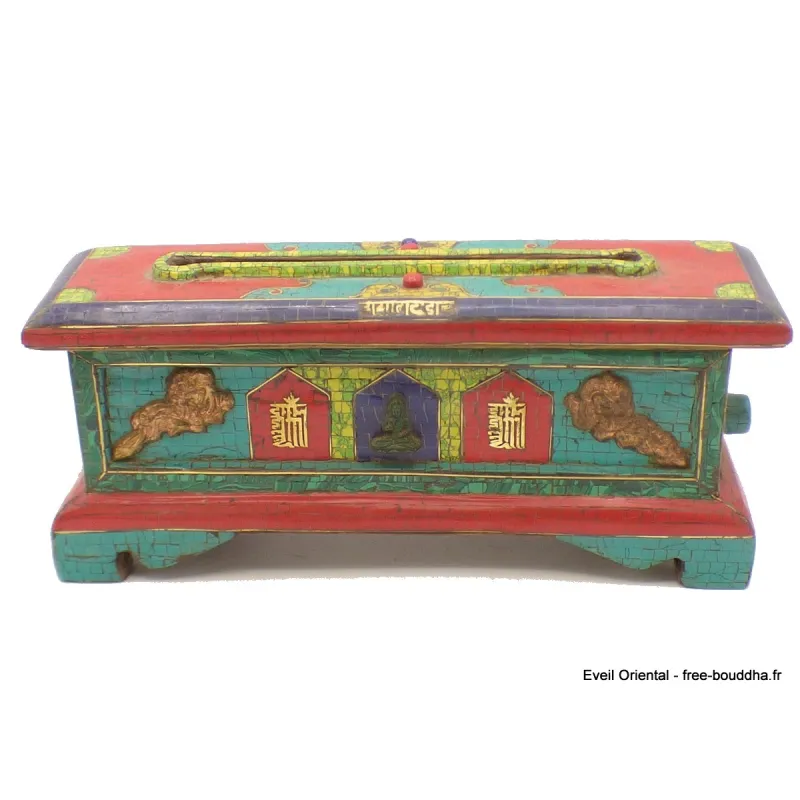 Exclusif brûleur d'encens bouddhiste serti de pierres - Porte-encens tibétains