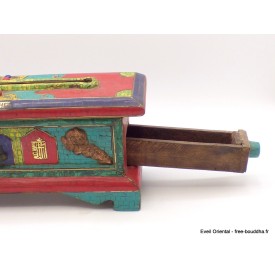 Exclusif brûleur d'encens bouddhiste serti de pierres Encens tibétains, accessoires BEPN1